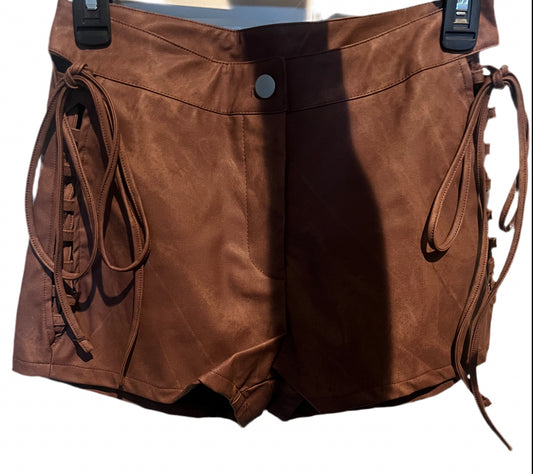 Bronze Leather Shorts