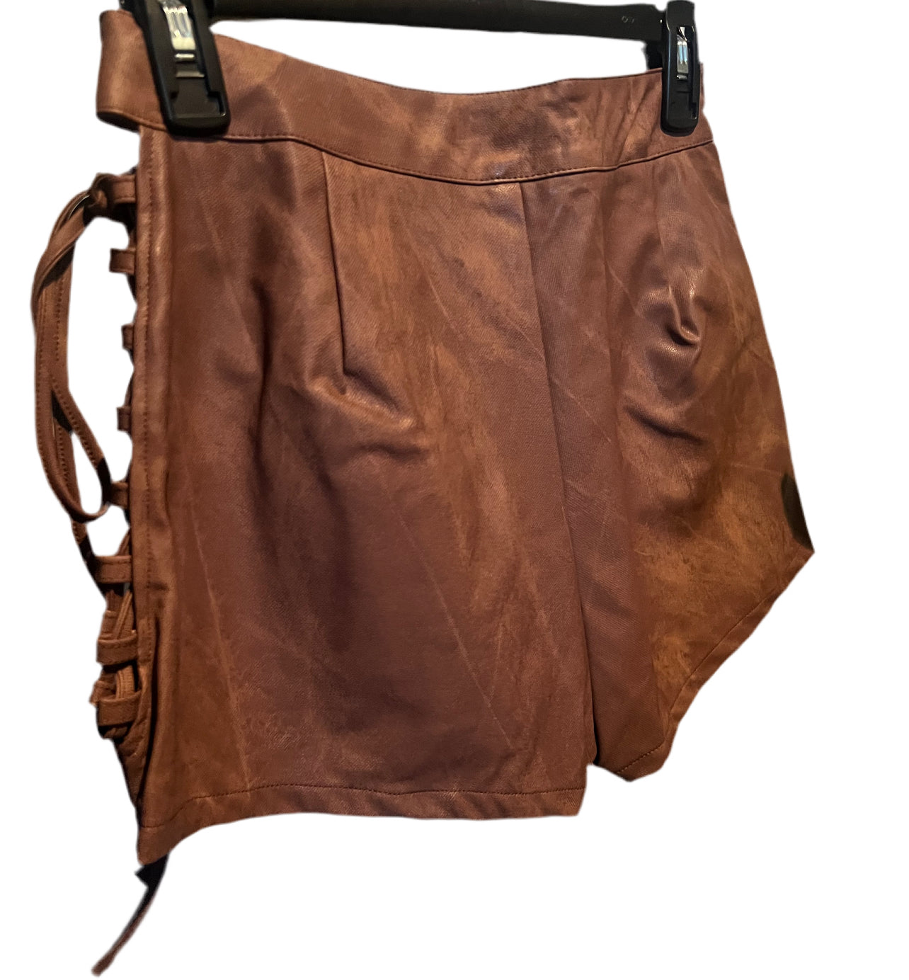 Bronze Leather Shorts